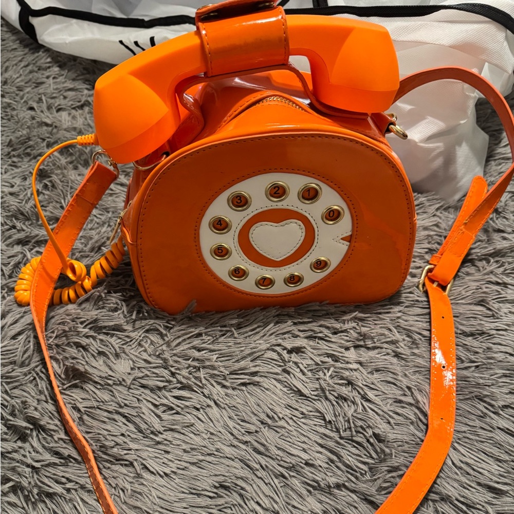 SHEIN Orange Retro Telephone Bag